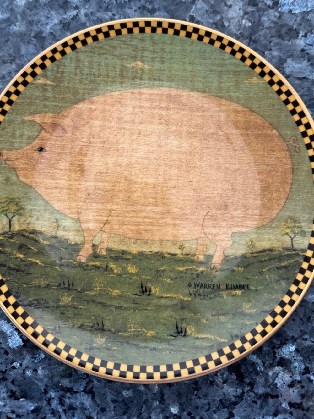 Smiling Pig artwork by Warren Kimble - Lenox Collection - Excellent Condition